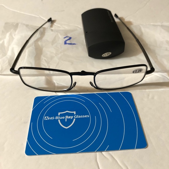 Folding +1.25 Reading Glasses Blue Light Blocking - Picture 3 of 4